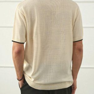RueChic Polo en tricot uni décontracté pour homme