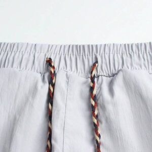 Manfinity Hypemode Pantalon décontracté pour hommes avec détail d'impression géométrique et couleur contrastée, taille à cordon, pantalon ample