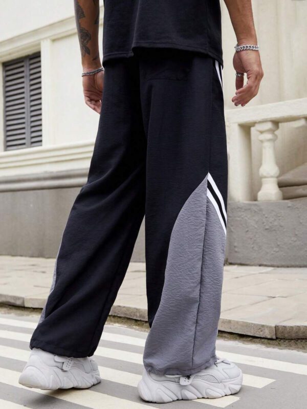 Manfinity EMRG Pantalon décontracté simple et de mode pour hommes, avec un bloc de couleurs. Convient pour l'été – Image 3