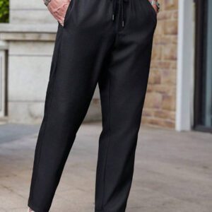 Manfinity RelaxMax Pantalon mode couleur unie pour hommes, adapté pour l'été