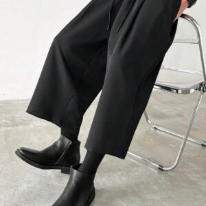 Manfinity EMRG Pantalon casual ample à poche et lien devant simple pour homme, à porter au quotidien
