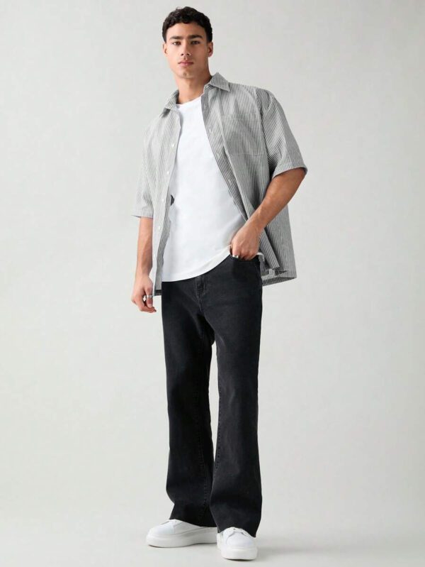 SWAVVY Chemise à manches courtes rayée décontractée tissée, minimaliste et , adaptée pour l'été – Image 16