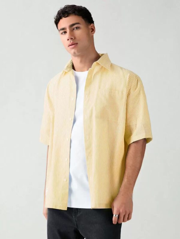 SWAVVY Chemise à manches courtes rayée décontractée tissée, minimaliste et , adaptée pour l'été – Image 26