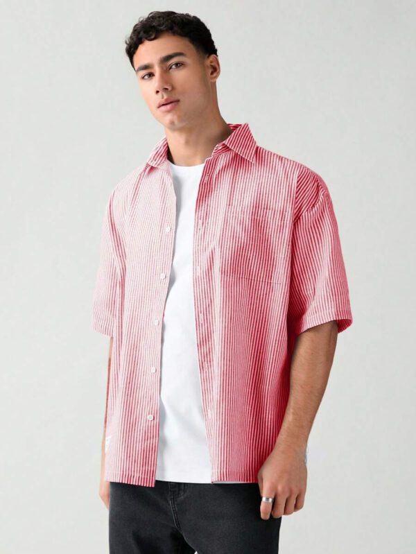 SWAVVY Chemise à manches courtes rayée décontractée tissée, minimaliste et , adaptée pour l'été – Image 40