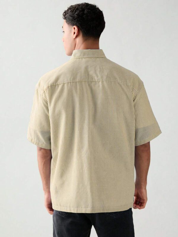 SWAVVY Chemise à manches courtes rayée décontractée tissée, minimaliste et , adaptée pour l'été – Image 57