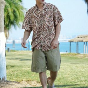DAZY Chemise à manches courtes à imprimé floral pour vacances à la plage pour hommes, vêtements d'automne