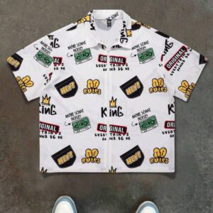 Manfinity Hypemode Chemise à manches courtes décontractée imprimée avec slogan pour homme