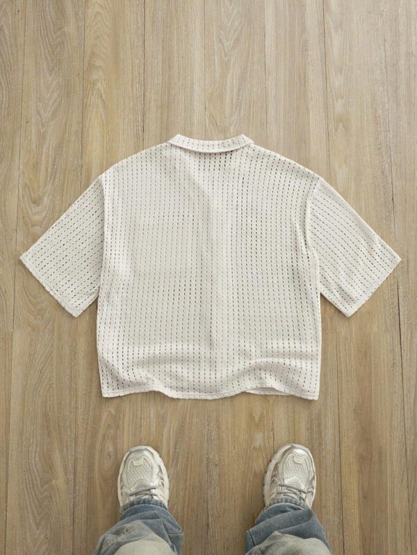 Manfinity VCAY Chemise décontractée tricotée ample à manches courtes pour hommes, mode pour une utilisation quotidienne – Image 6