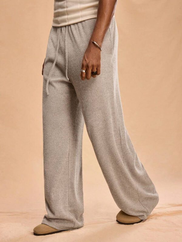 Forever 21 Pantalon ample et polyvalent pour hommes, avec taille nouée, poches et jambes larges, en couleur unie – Image 2