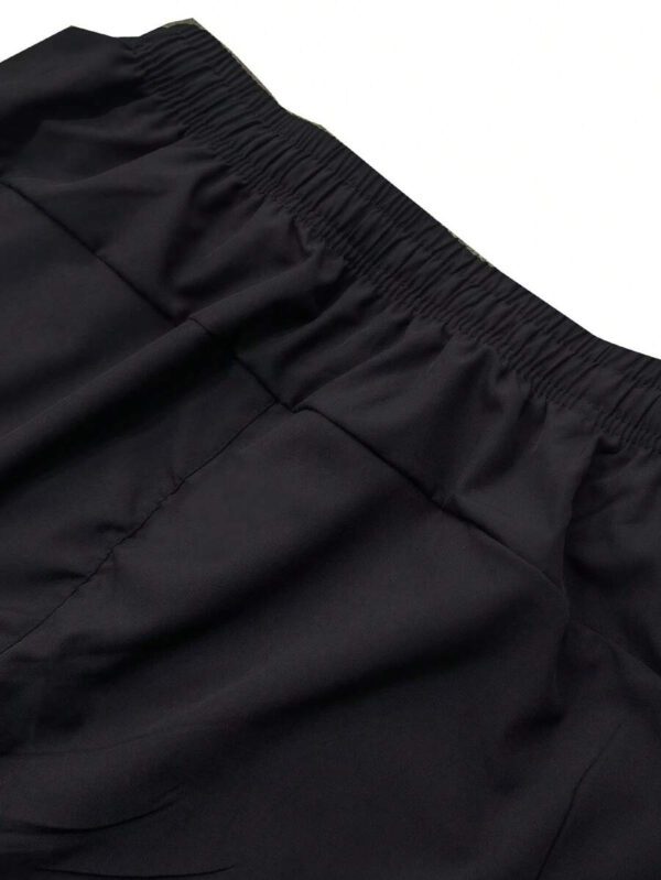 Pantalon pour hommes à taille avec cordon de serrage, poches inclinées, couleur unie, coupe décontractée – Image 6