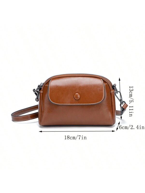 Multi-Layer Mini Crossbody Bag, Fashionable PU Leather Shoulder Bag, Women Vintage Handbag And Wallet – Image 3