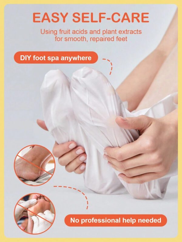SlowSunday Peach Exfoliating Foot Peel Mask Repair Heels & Removes Dry Dead Skin- Peeling for Cracked Foot – Image 5