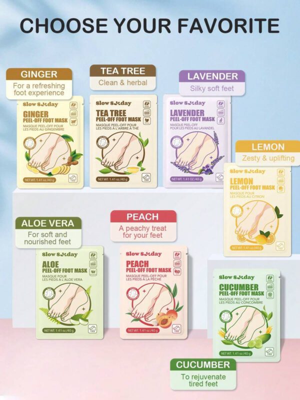 SlowSunday Peach Exfoliating Foot Peel Mask Repair Heels & Removes Dry Dead Skin- Peeling for Cracked Foot – Image 25