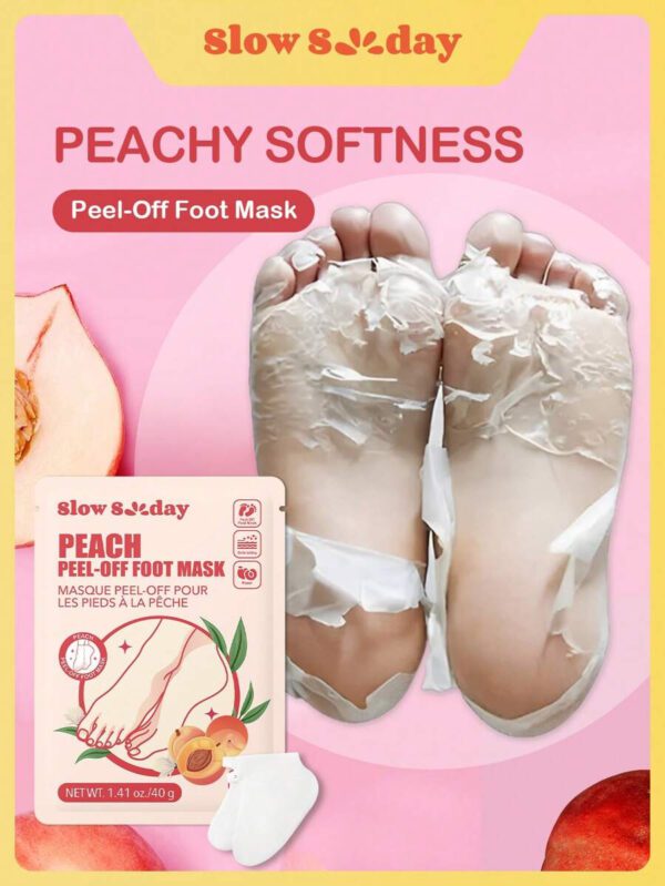 SlowSunday Peach Exfoliating Foot Peel Mask Repair Heels & Removes Dry Dead Skin- Peeling for Cracked Foot – Image 27