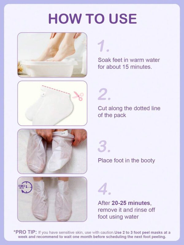 SlowSunday Peach Exfoliating Foot Peel Mask Repair Heels & Removes Dry Dead Skin- Peeling for Cracked Foot – Image 34