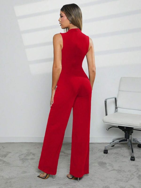 Hauture Combinaison élégante sans manches à jambes larges avec zip pour la Saint-Valentin – Image 16