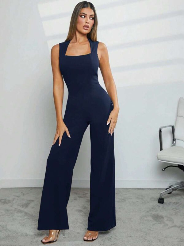 Hauture Combinaison élégante sans manches à jambes larges avec zip pour la Saint-Valentin – Image 25