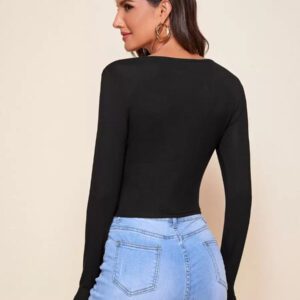 SHEIN Privé Top court à nœud à ruchés