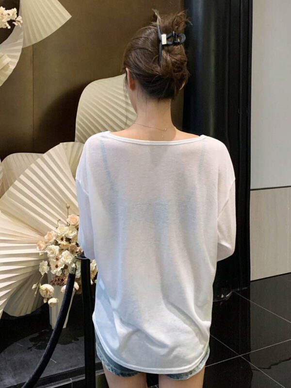 DAZY T-shirt à manches longues pour femmes, style décontracté polyvalent, de couleur unie et simple – Image 8
