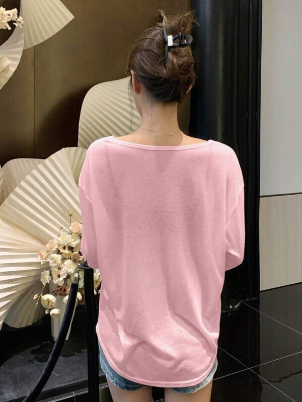 DAZY T-shirt à manches longues pour femmes, style décontracté polyvalent, de couleur unie et simple – Image 21
