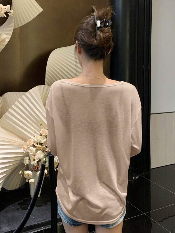 DAZY T-shirt à manches longues pour femmes, style décontracté polyvalent, de couleur unie et simple – Image 27