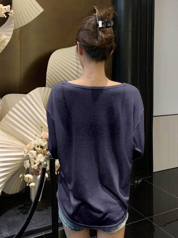 DAZY T-shirt à manches longues pour femmes, style décontracté polyvalent, de couleur unie et simple – Image 38