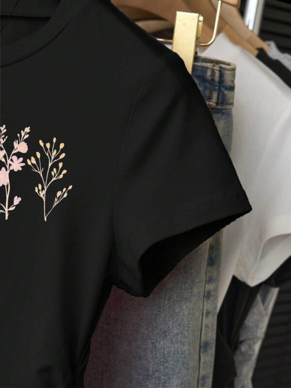 INAWLY T-shirt femme à manches courtes de couleur unie, design minimaliste pour un port casual quotidien – Image 12
