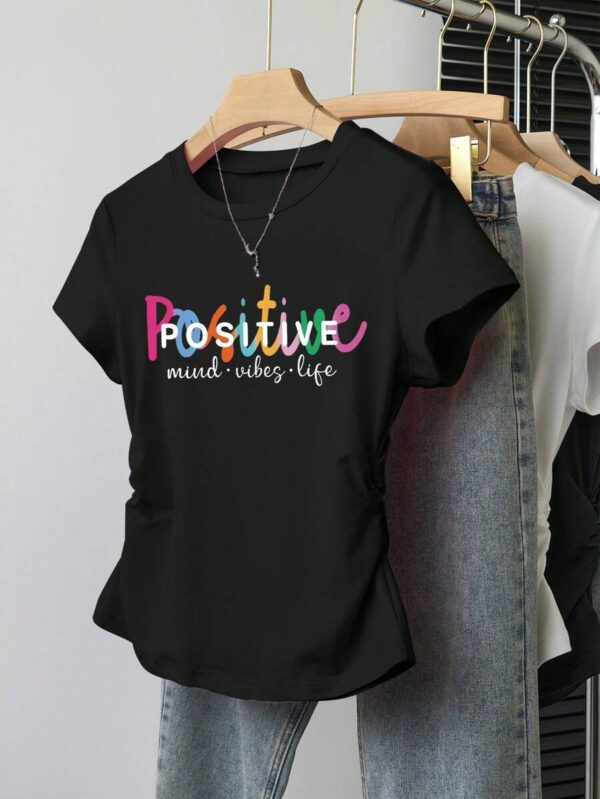 INAWLY T-shirt femme à manches courtes de couleur unie, design minimaliste pour un port casual quotidien – Image 14