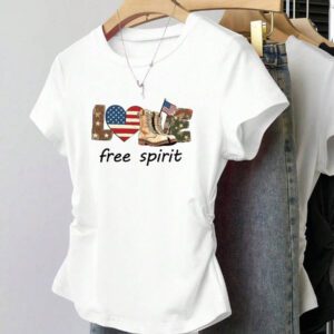 INAWLY T-shirt femme à manches courtes de couleur unie, design minimaliste pour un port casual quotidien