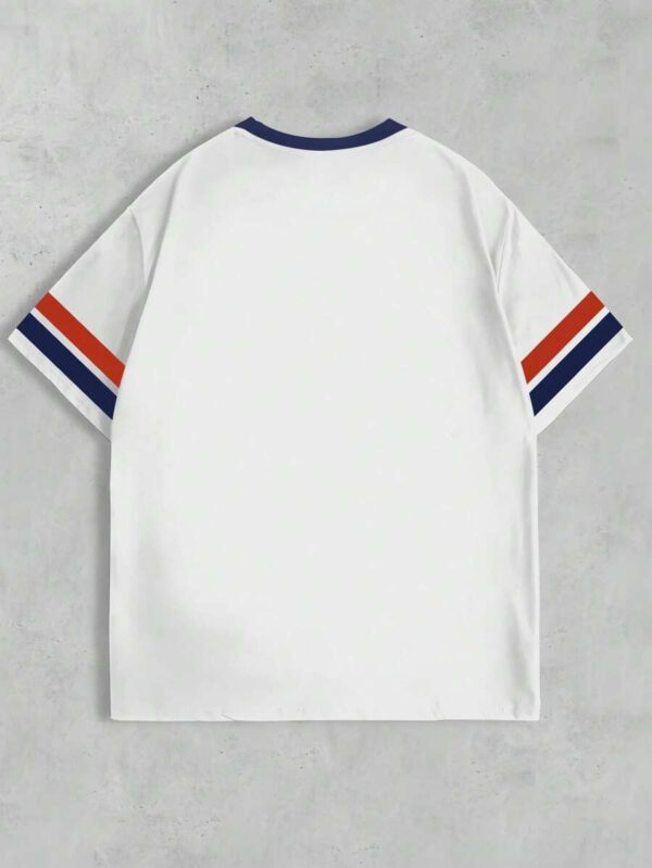 SHEIN T-shirt Femme Style Collège Sports Style Lettre Combinée Numérique Rétro Pois Sens de la Rue Décontracté – Image 15