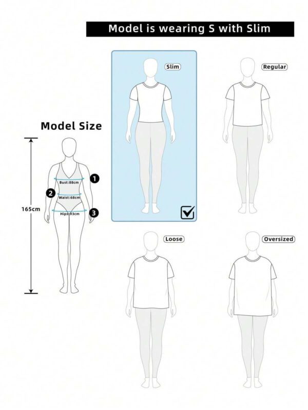 INAWLY T-shirt à manches courtes d'été à col en V ajusté style coréen avec design brodé – Image 10