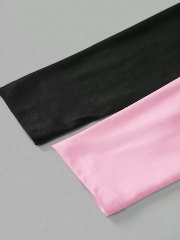 SHEIN EZwear 2 pièces/set T-shirt décontracté à manches longues et col carré moulant pour femme, adapté pour l'été – Image 16