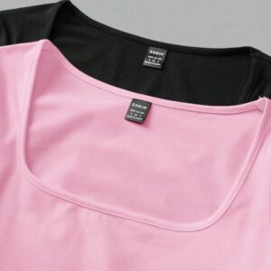 SHEIN EZwear 2 pièces/set T-shirt décontracté à manches longues et col carré moulant pour femme, adapté pour l'été