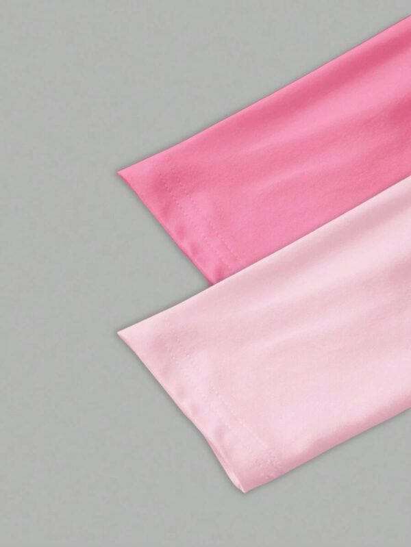 SHEIN EZwear 2 pièces/set T-shirt décontracté à manches longues et col carré moulant pour femme, adapté pour l'été – Image 78