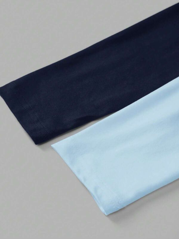 SHEIN EZwear 2 pièces/set T-shirt décontracté à manches longues et col carré moulant pour femme, adapté pour l'été – Image 112