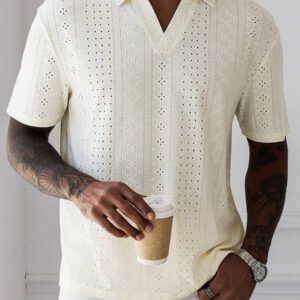Manfinity Homme Chemise Polo casual/de travail à manches courtes et unie pour hommes
