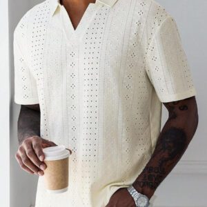 Manfinity Homme Chemise Polo casual/de travail à manches courtes et unie pour hommes