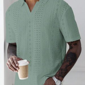 Manfinity Homme Chemise Polo casual/de travail à manches courtes et unie pour hommes