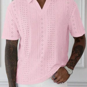 Manfinity Homme Chemise Polo casual/de travail à manches courtes et unie pour hommes