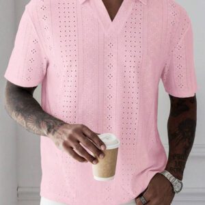 Manfinity Homme Chemise Polo casual/de travail à manches courtes et unie pour hommes