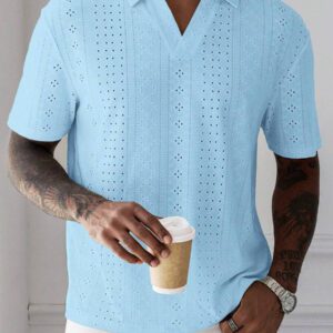 Manfinity Homme Chemise Polo casual/de travail à manches courtes et unie pour hommes