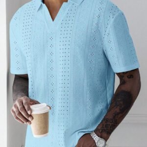 Manfinity Homme Chemise Polo casual/de travail à manches courtes et unie pour hommes