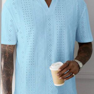 Manfinity Homme Chemise Polo casual/de travail à manches courtes et unie pour hommes