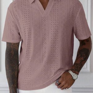 Manfinity Homme Chemise Polo casual/de travail à manches courtes et unie pour hommes