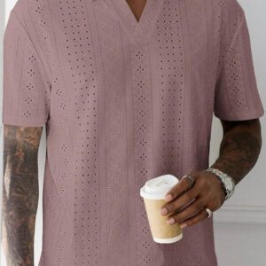 Manfinity Homme Chemise Polo casual/de travail à manches courtes et unie pour hommes