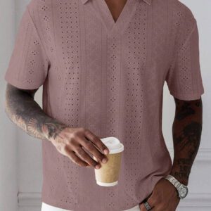 Manfinity Homme Chemise Polo casual/de travail à manches courtes et unie pour hommes