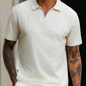 Manfinity Homme Chemise Polo casual/de travail à manches courtes et unie pour hommes