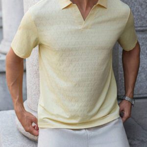 Manfinity Homme Chemise Polo casual/de travail à manches courtes et unie pour hommes