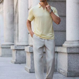 Manfinity Homme Chemise Polo casual/de travail à manches courtes et unie pour hommes