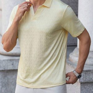 Manfinity Homme Chemise Polo casual/de travail à manches courtes et unie pour hommes